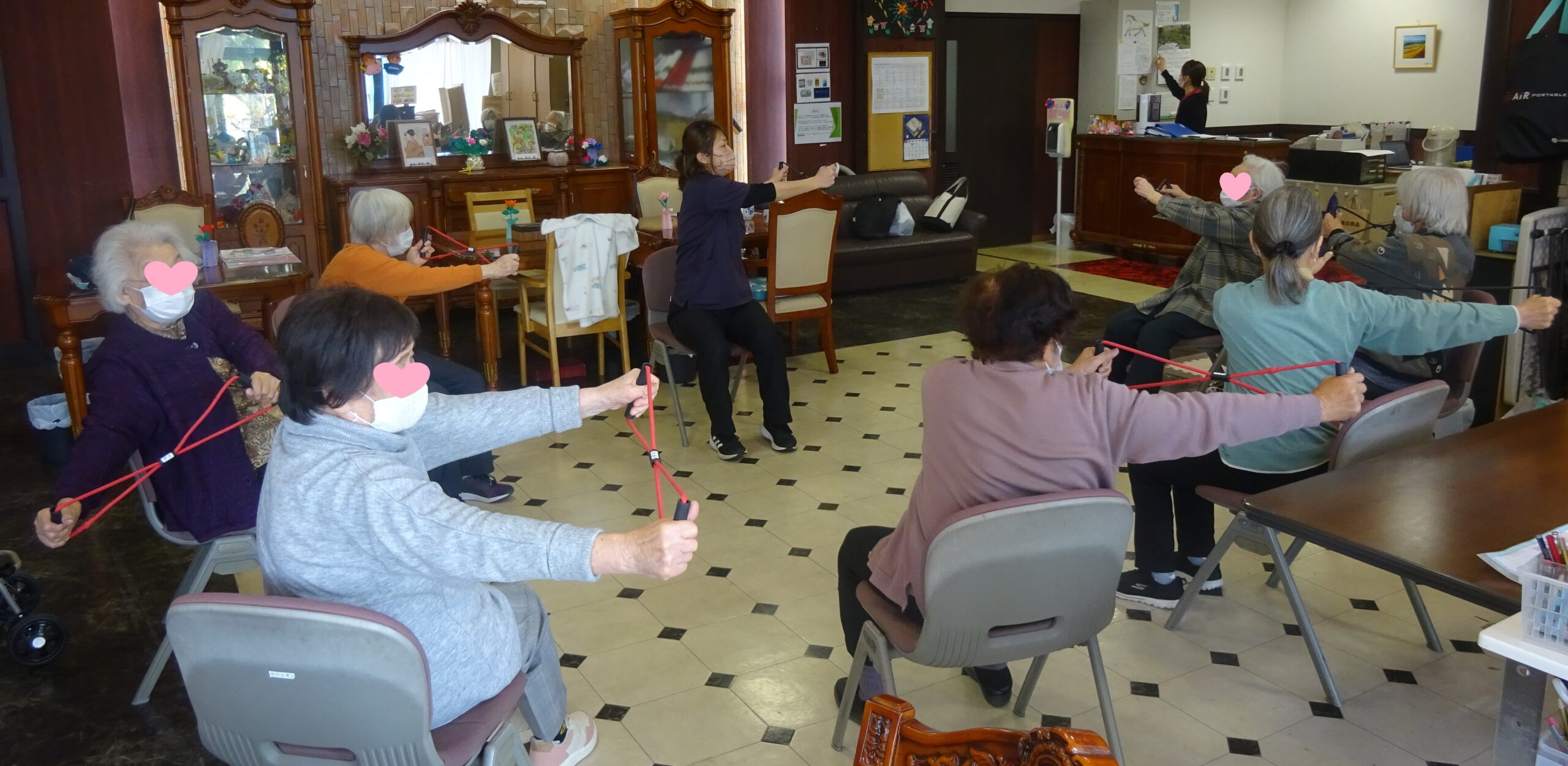 チューブを使ってゆっくり横へ