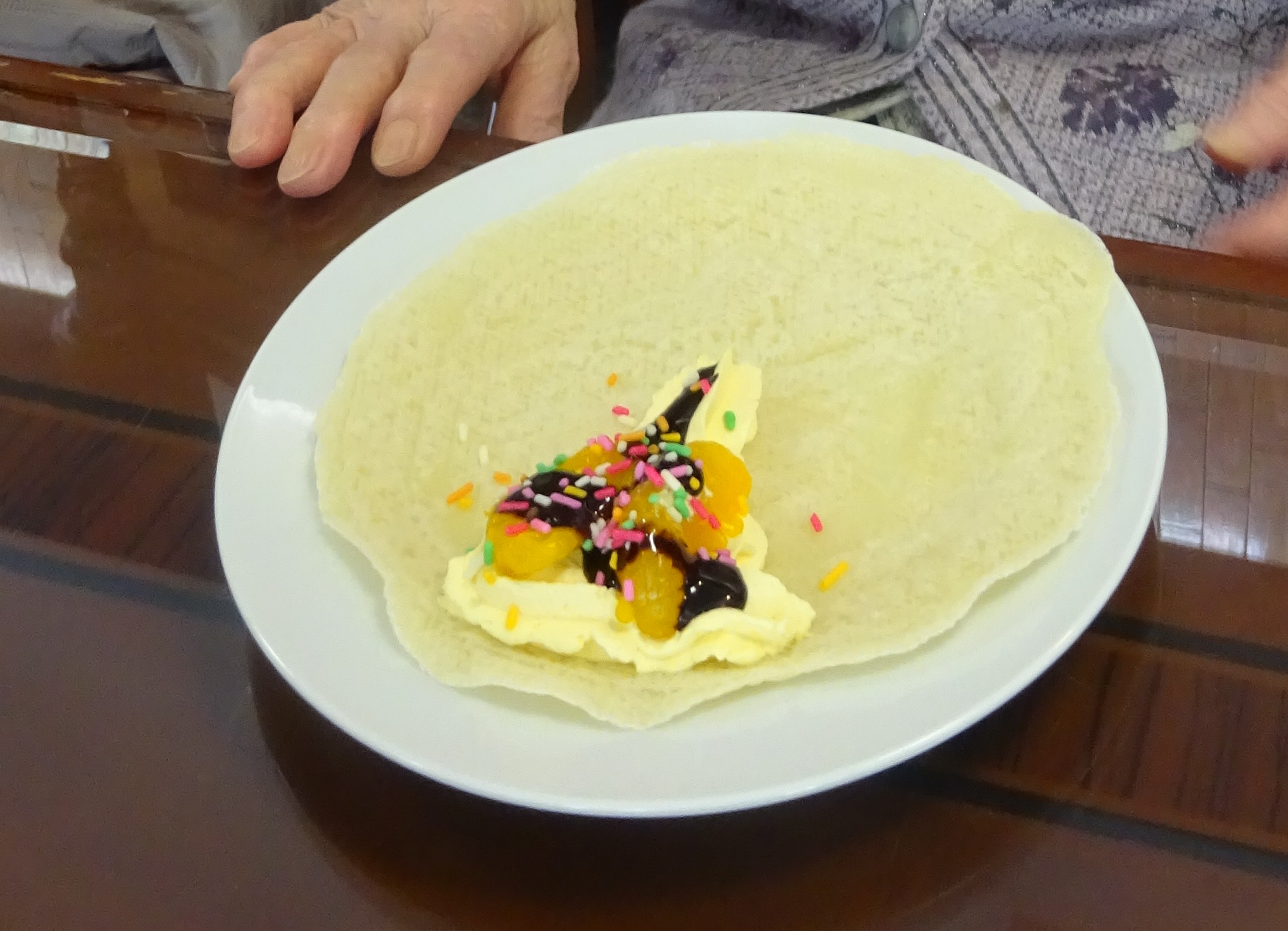 デイサービス、クレープ作り