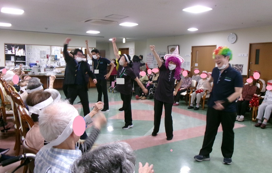 ラジオ体操のあとは応援合戦